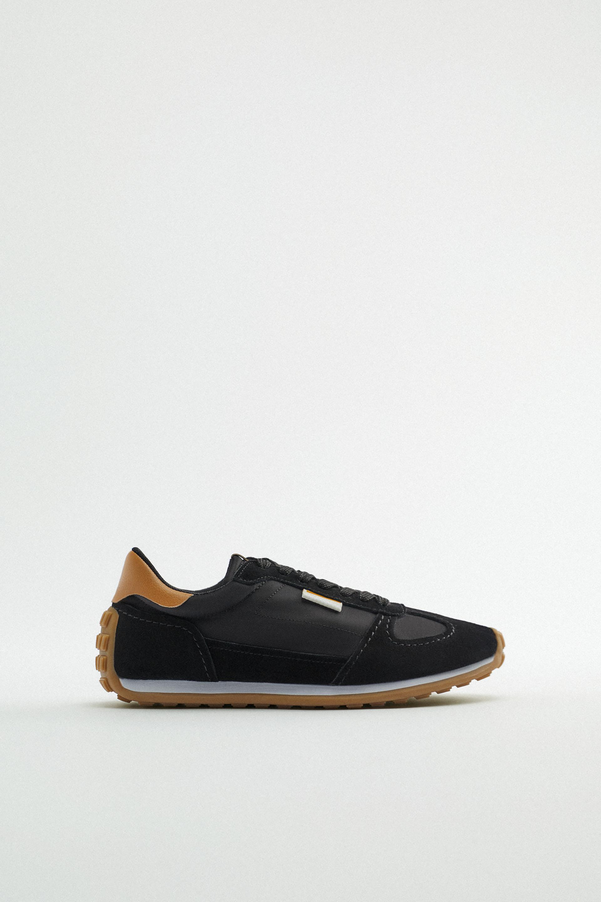 zara contrast running trainers