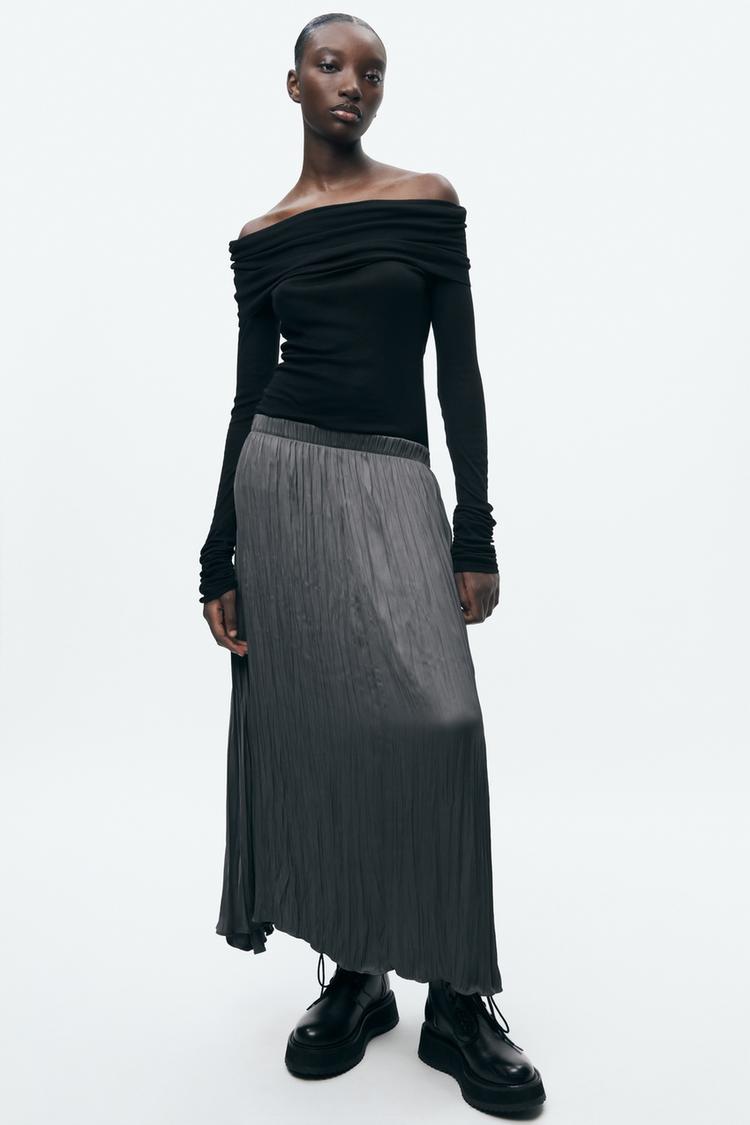 PLEATED MIDI SKIRT