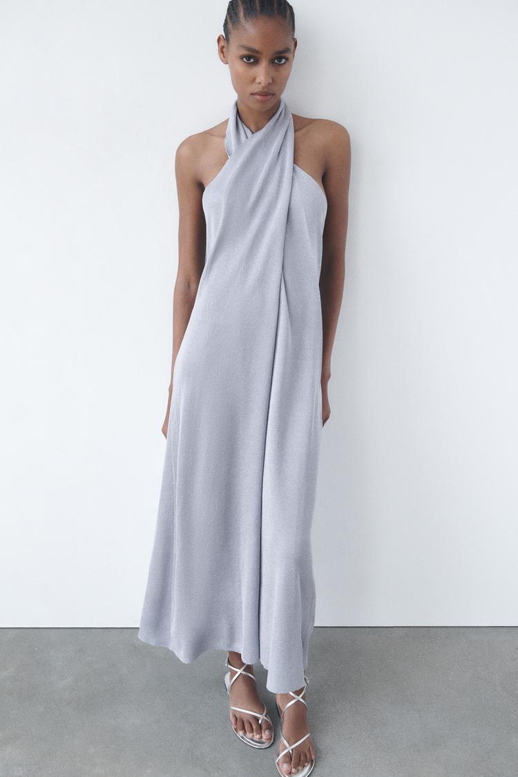 METALLIC THREAD KNIT DRESS