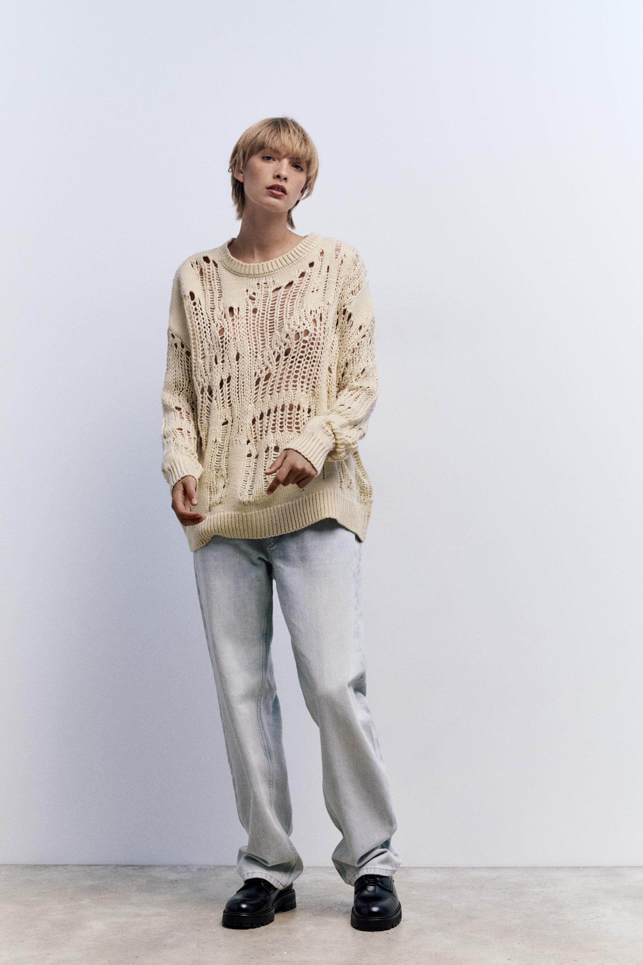 Zara oversized knit sweater cheap