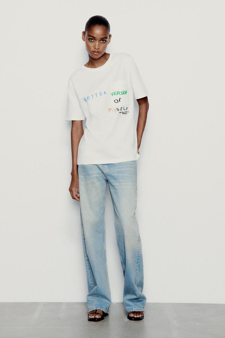 T-SHIRT WITH EMBROIDERED POCKET