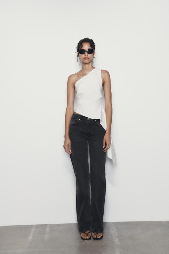 TOP DE ALÇA COM LAÇO Branco ZARA Brasil