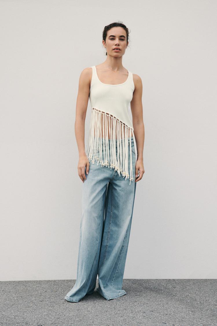 RIBBED TOP WITH BEADS