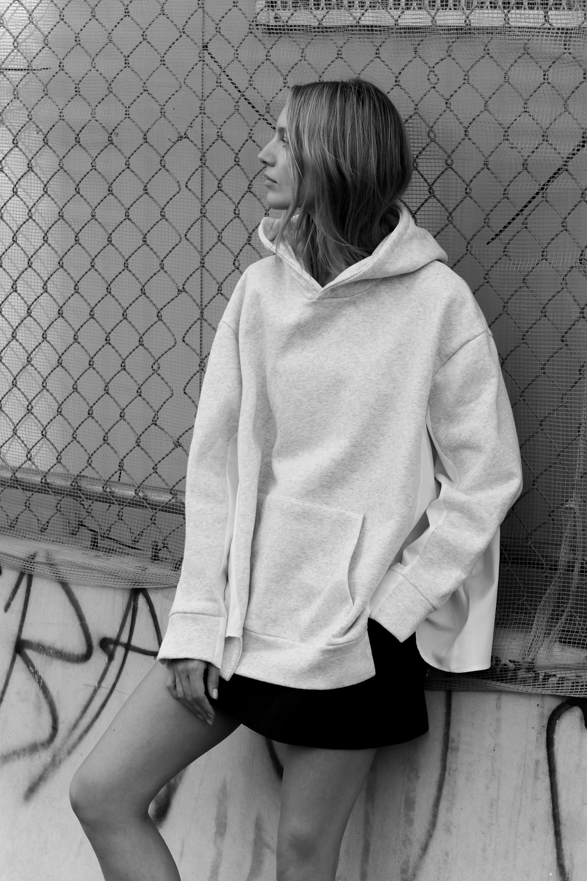 CONTRAST HOODIE Grey Marl ZARA United Kingdom contrast-hoodie-grey-marl-zara-united-kingdom