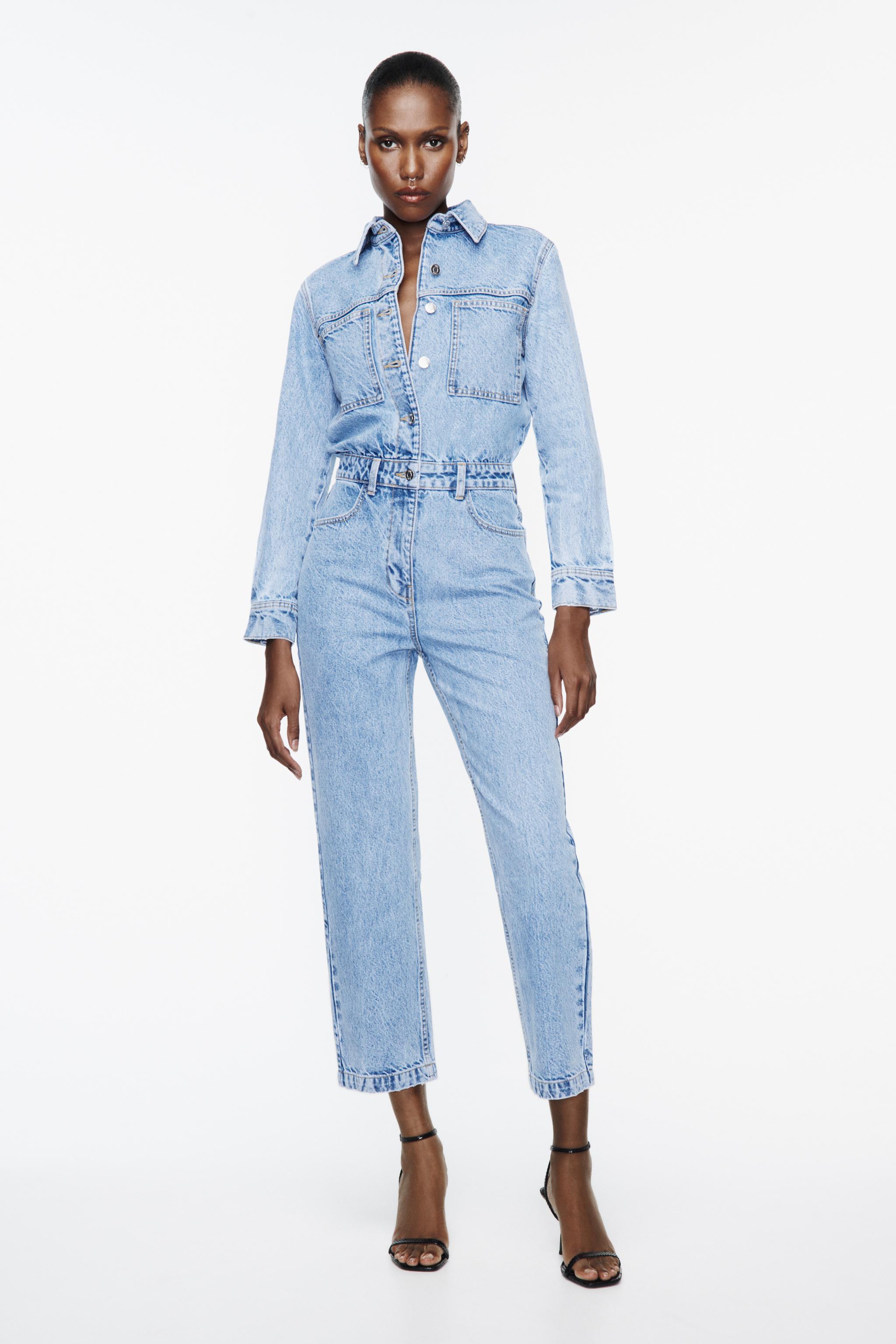 Denim jumpsuit zara Clearance