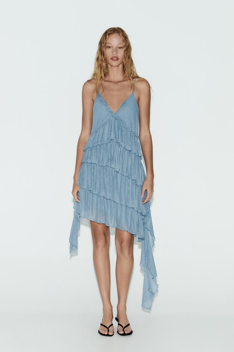 PLEATED ASYMMETRIC DRESS