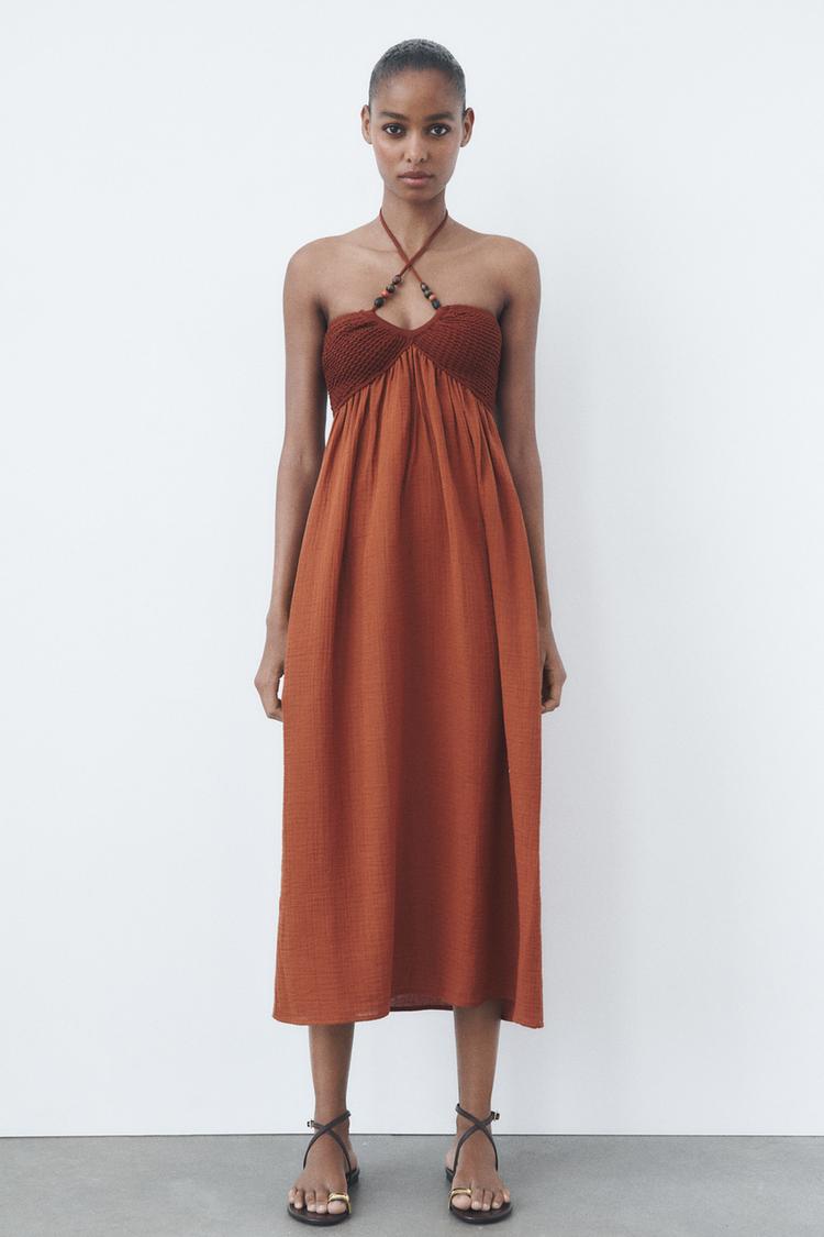 KNIT DRESS WITH CONTRAST DETAIL