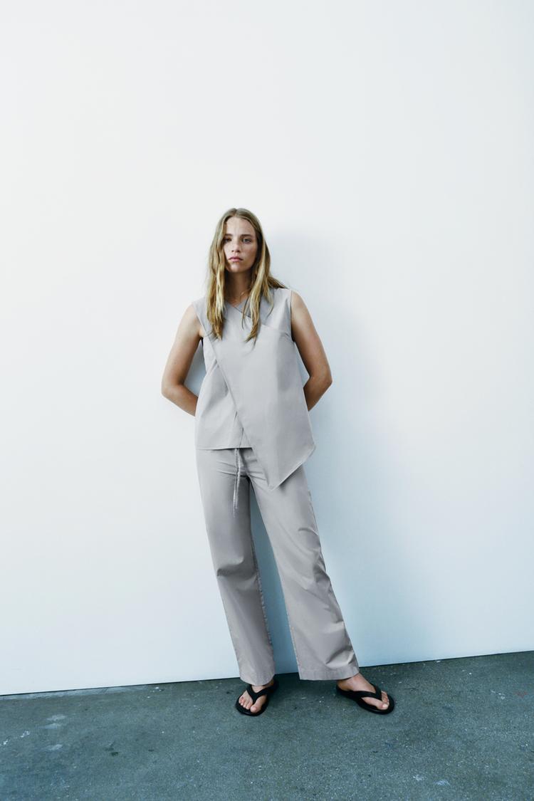 POPLIN SURPLICE TOP