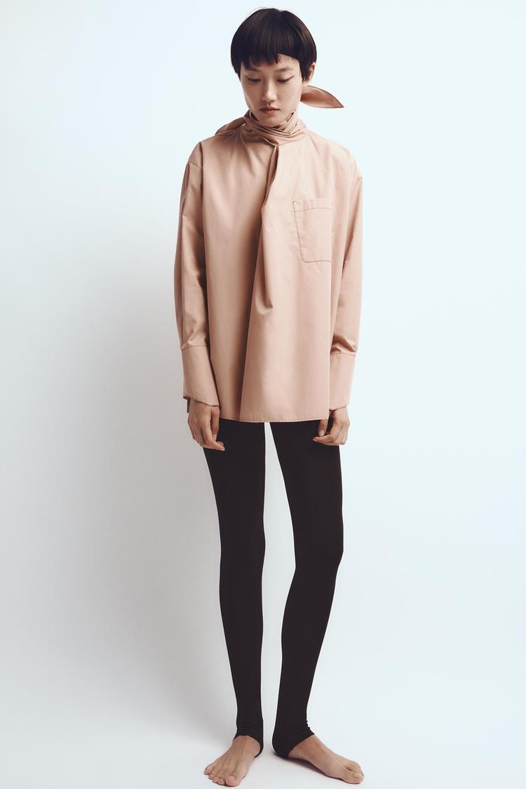 POPLIN TOP WITH TIE DETAIL