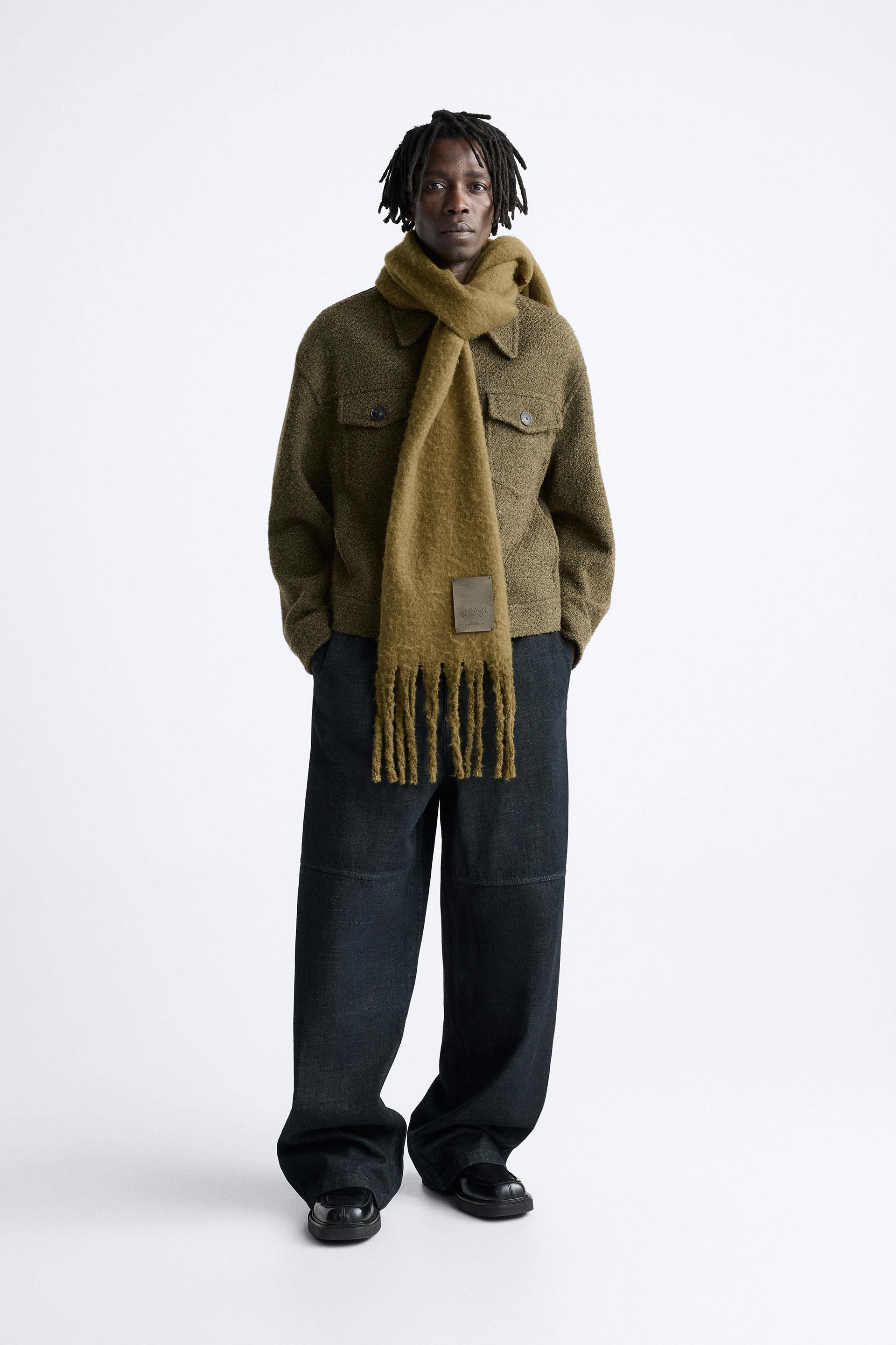 BOUCLÉ TEXTURED JACKET Olive green ZARA