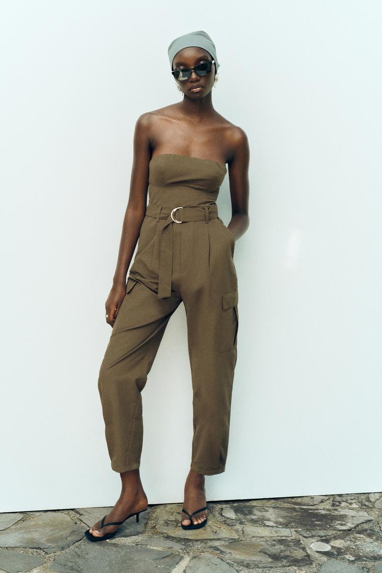 STRAPLESS JUMPSUIT WITH BELT