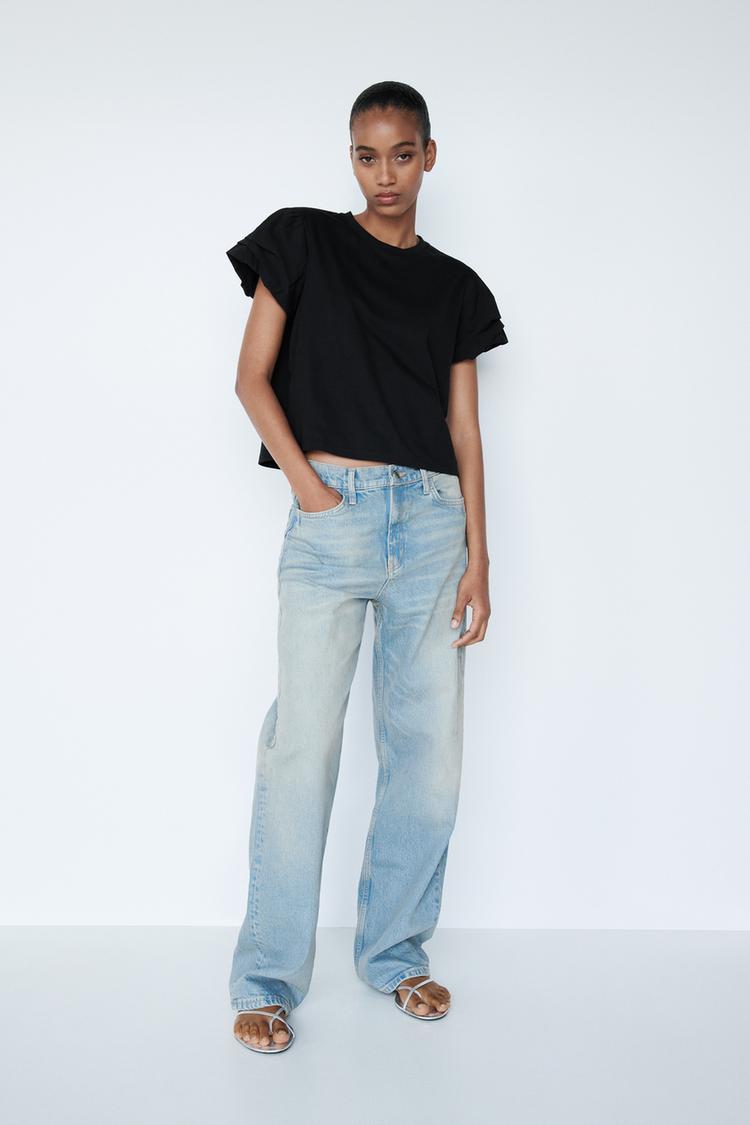 POPLIN SLEEVE T-SHIRT