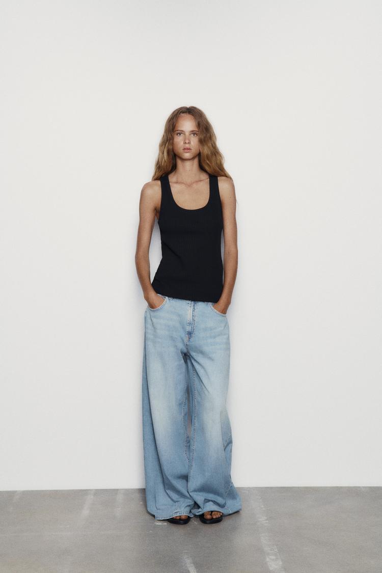 RIBBED STRAPPY VEST TOP