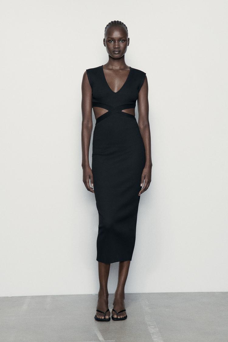 RIBBED CUT-OUT DRESS
