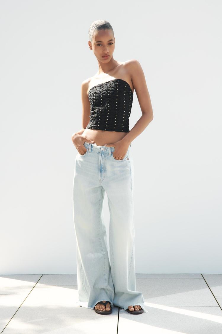 BEADED STRAPLESS TOP