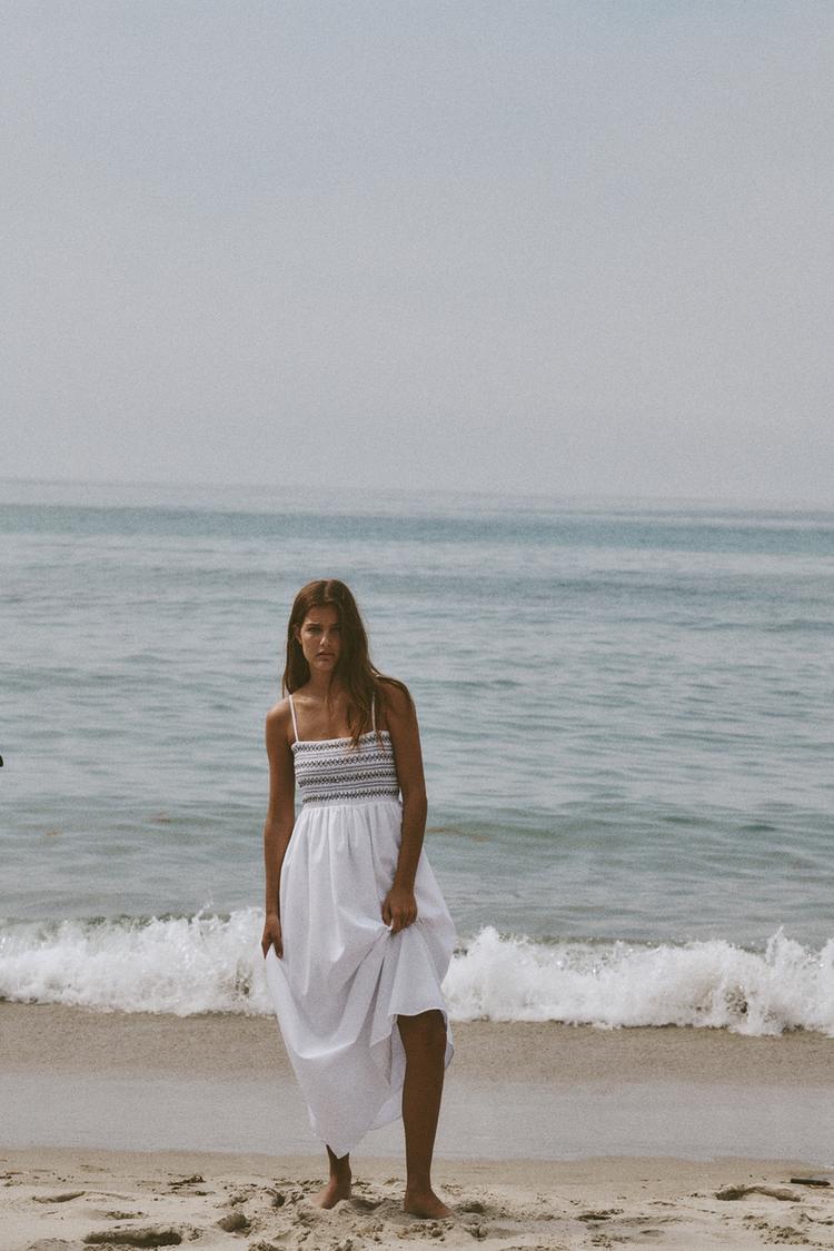 CONTRAST POPLIN DRESS