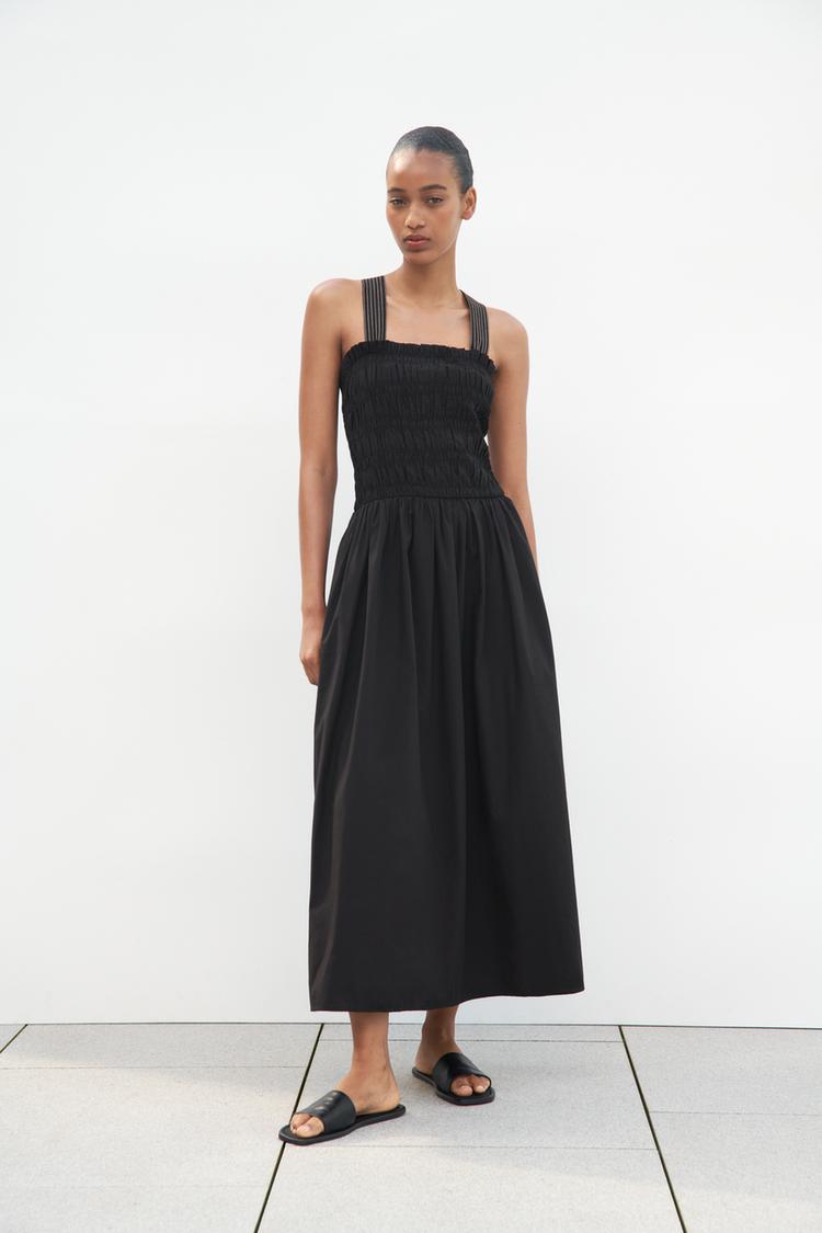 MIDI DRESS WITH TOPSTITCHING