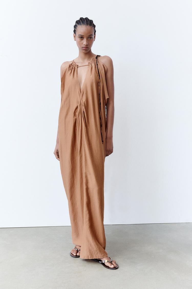 TEXTURED MIDI DRESS