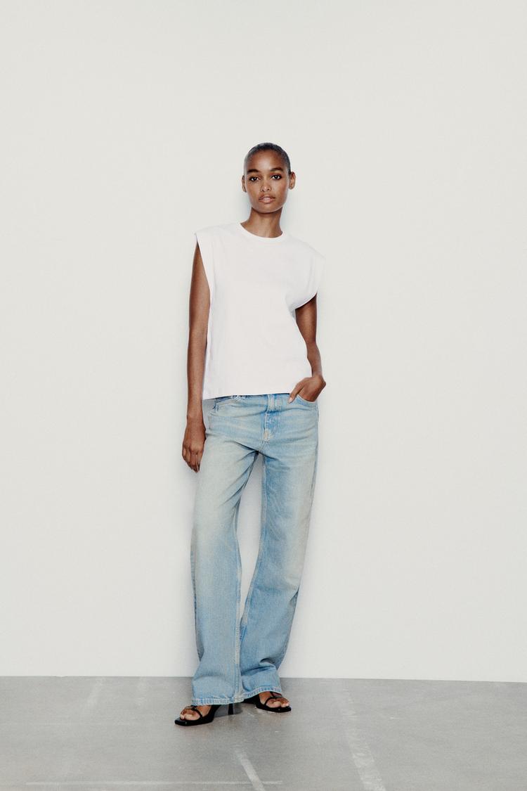 RIBBED DROP SLEEVE T-SHIRT