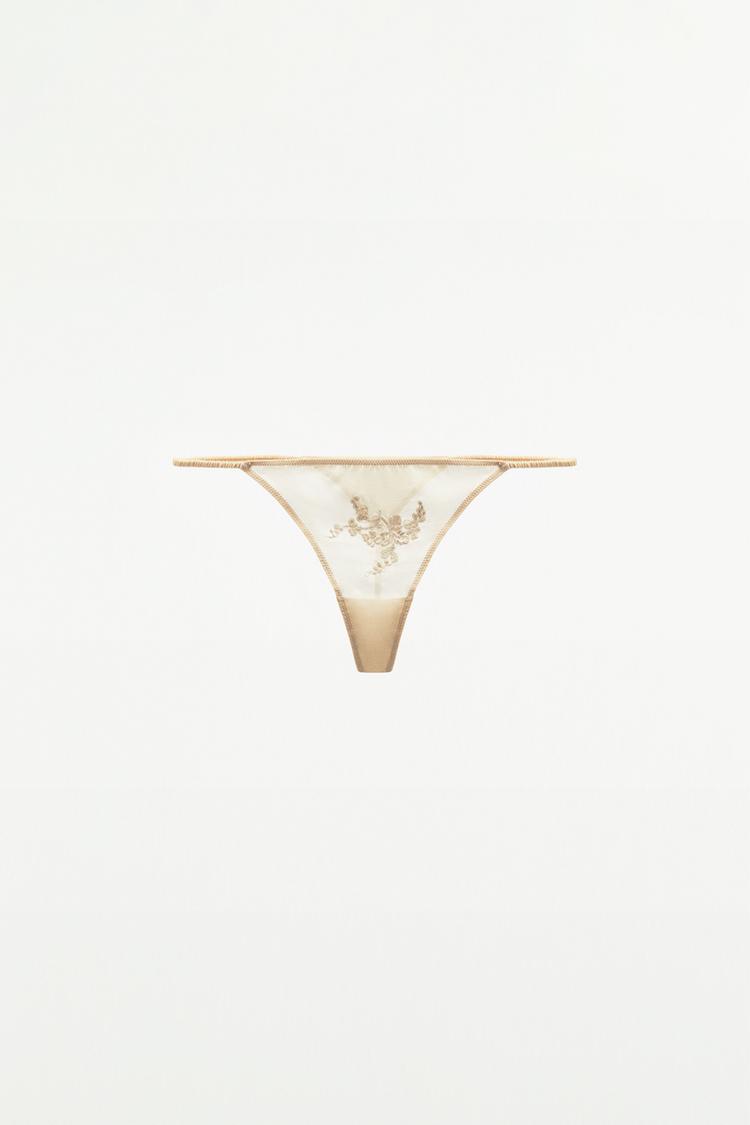 EMBROIDERED THONG
