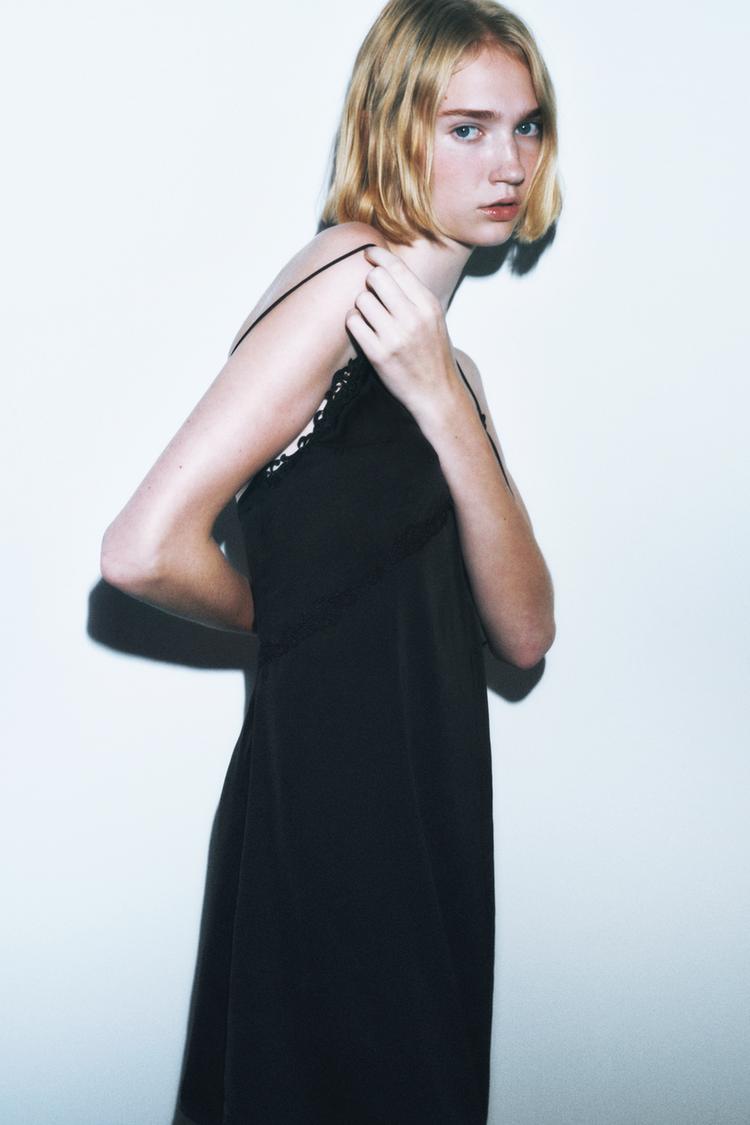 SATIN GUIPURE DRESS