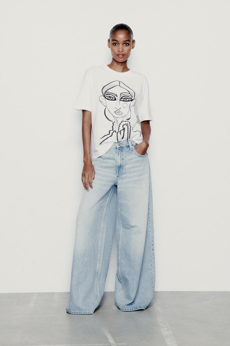 EMBROIDERED GIRL T-SHIRT