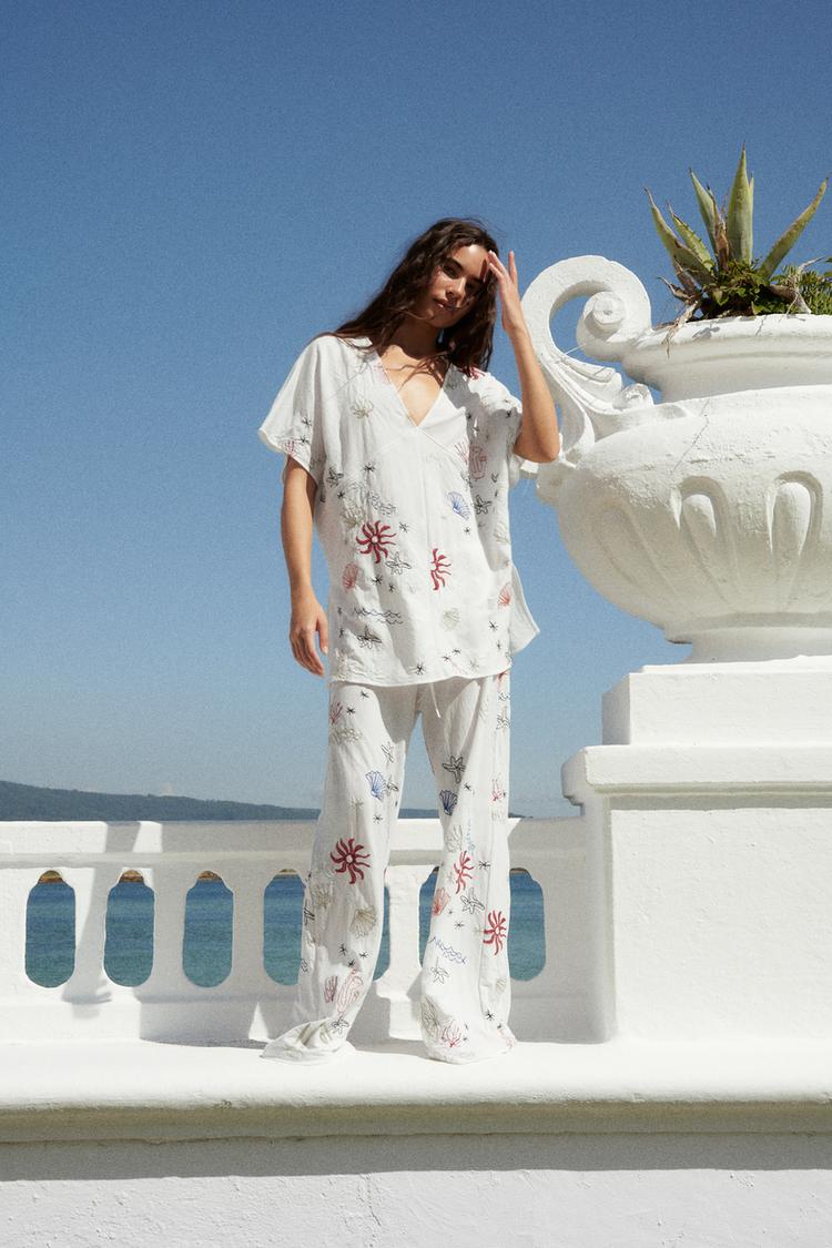 EMBROIDERED TROUSERS