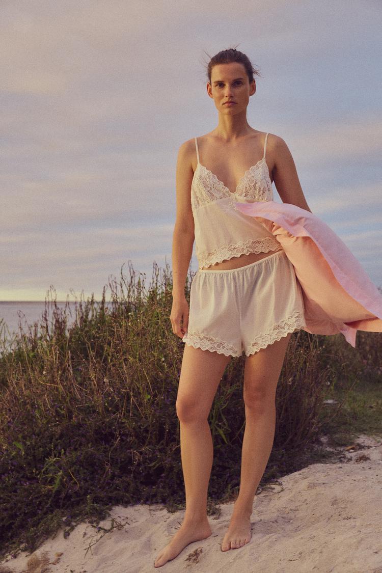 EMBROIDERED COTTON SHORTS