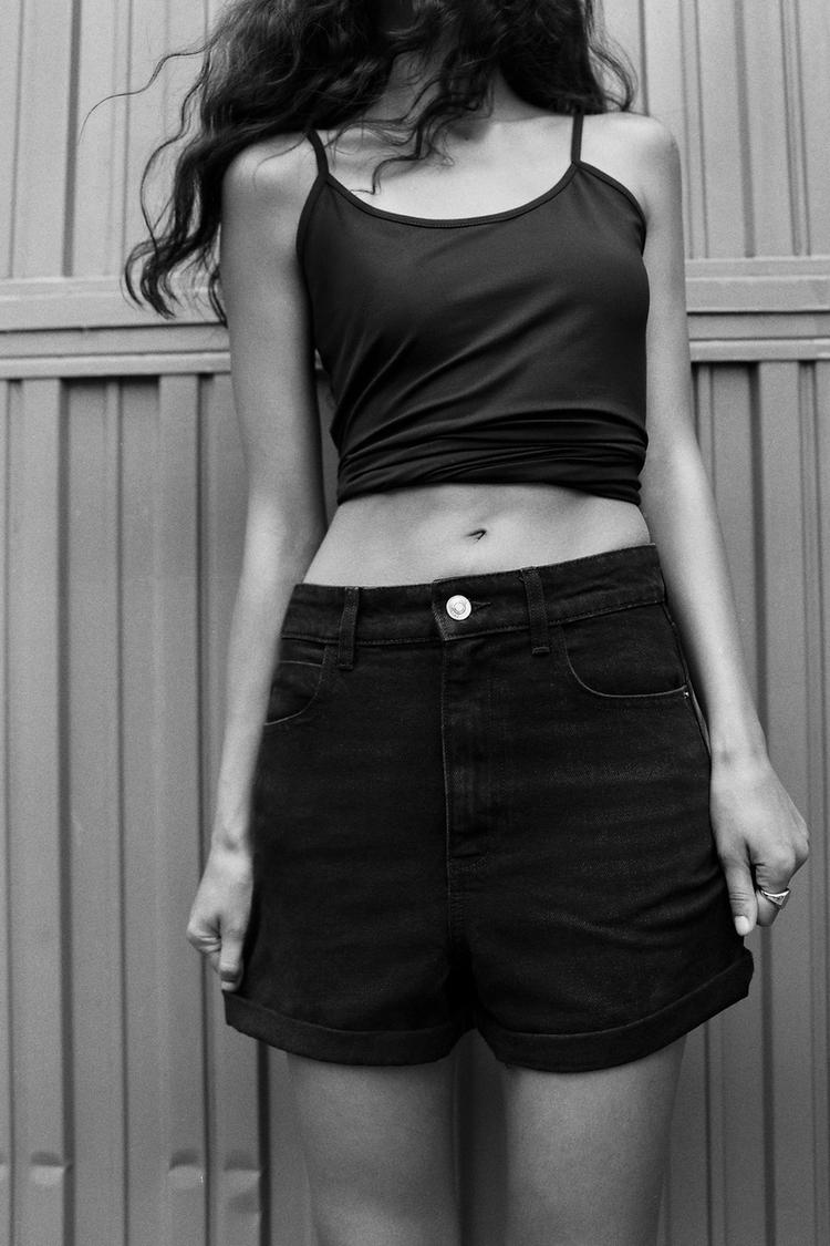 1975 HIGH WAIST MOM FIT DENIM SHORTS - Zara product image