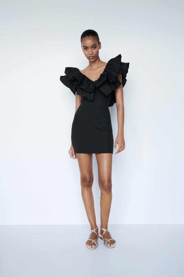 SHORT RUFFLED DRESS