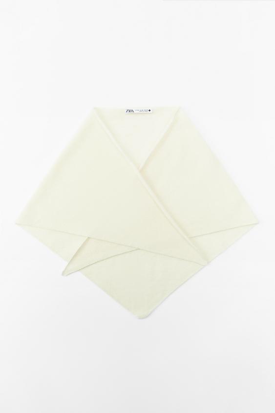 WOOL AND CASHMERE SCARF White ZARA Singapore