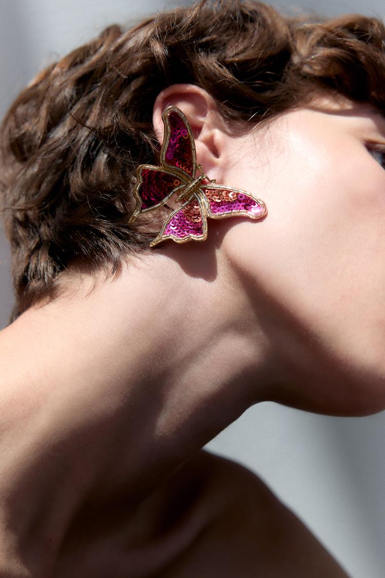SEQUINNED BUTTERFLY EARRINGS