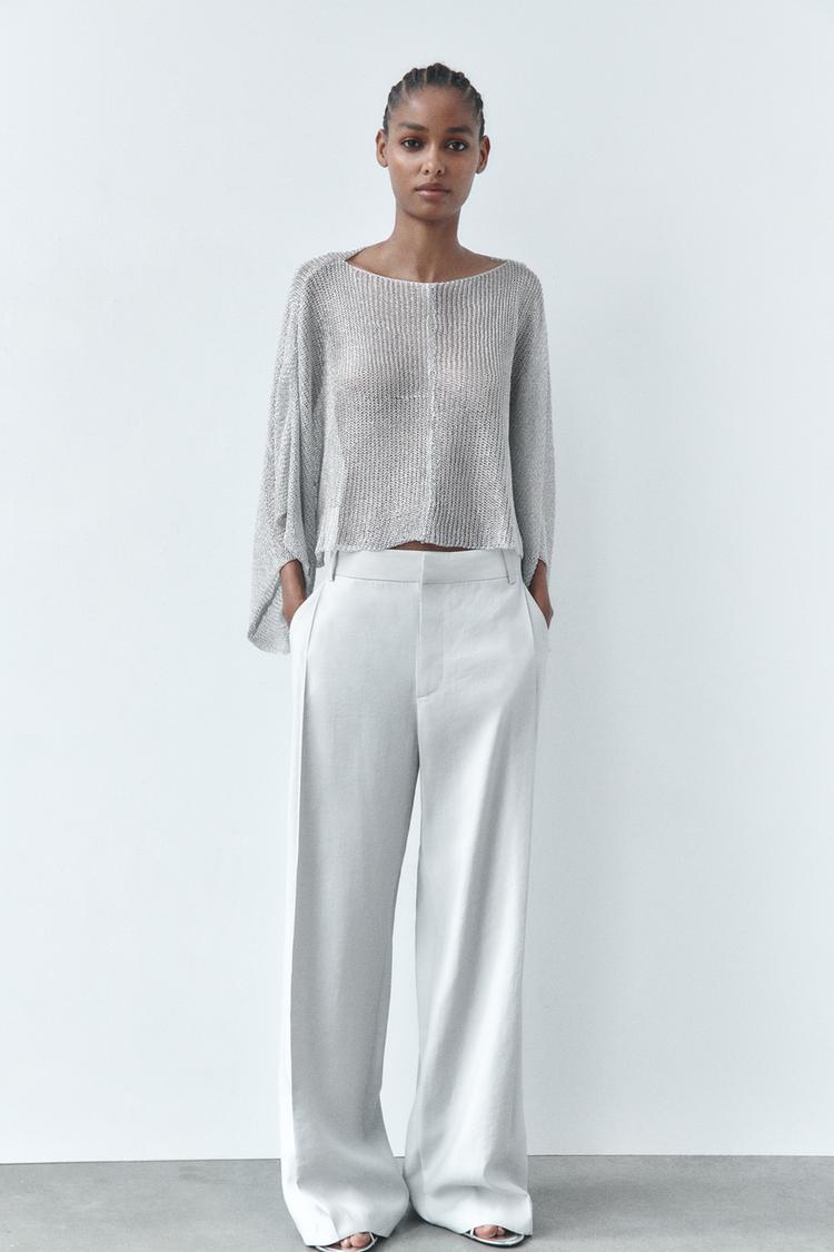 METALLIC MESH KNIT CAPE