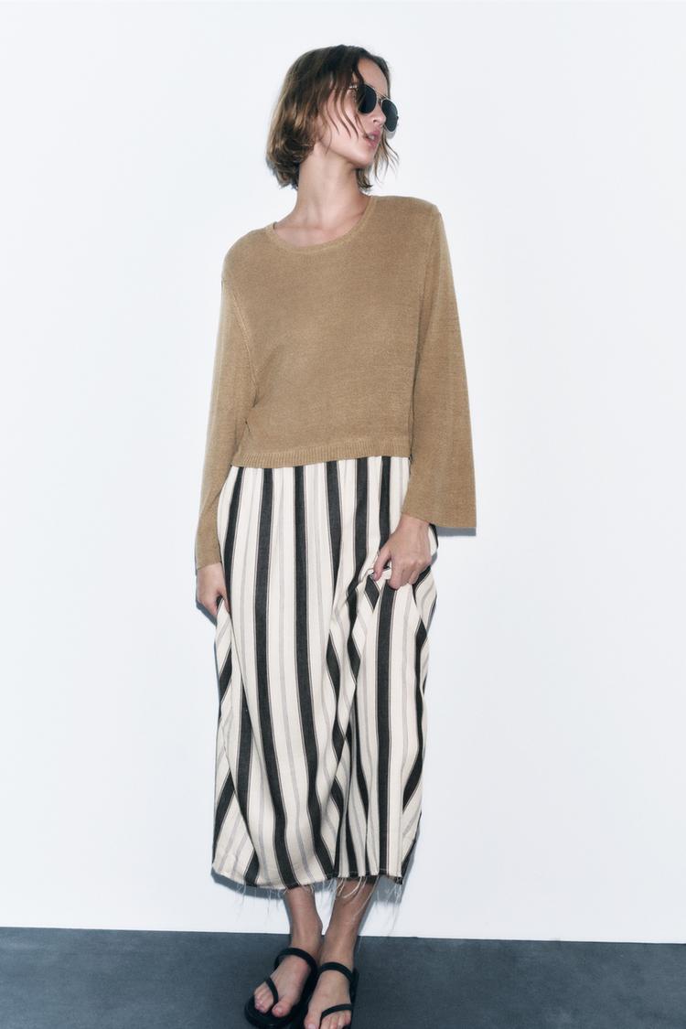 CONTRAST STRIPED KNIT DRESS