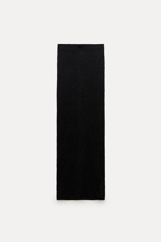 VILLASTA JA ALPAKAN VILLASTA TEHTY OHUT HAME Black ZARA Suomi Finland villasta-ja-alpakan-villasta-tehty-ohut-hame-black-zara-suomi-finland