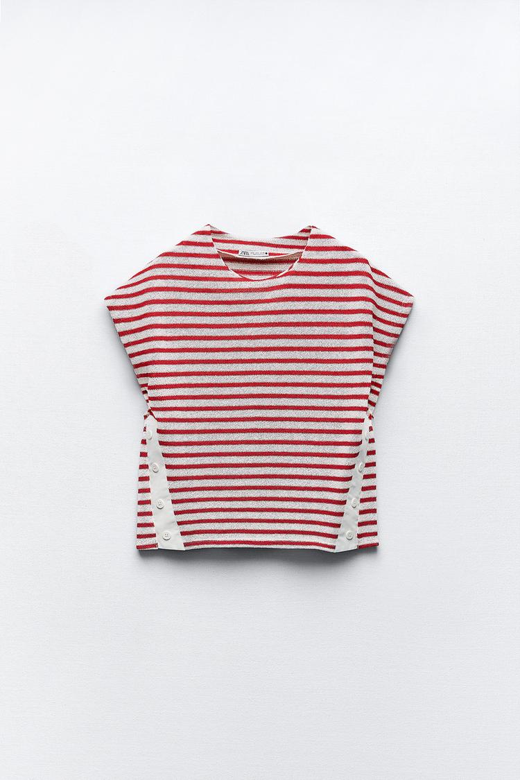 RUSTIC T-SHIRT WITH BUTTONS