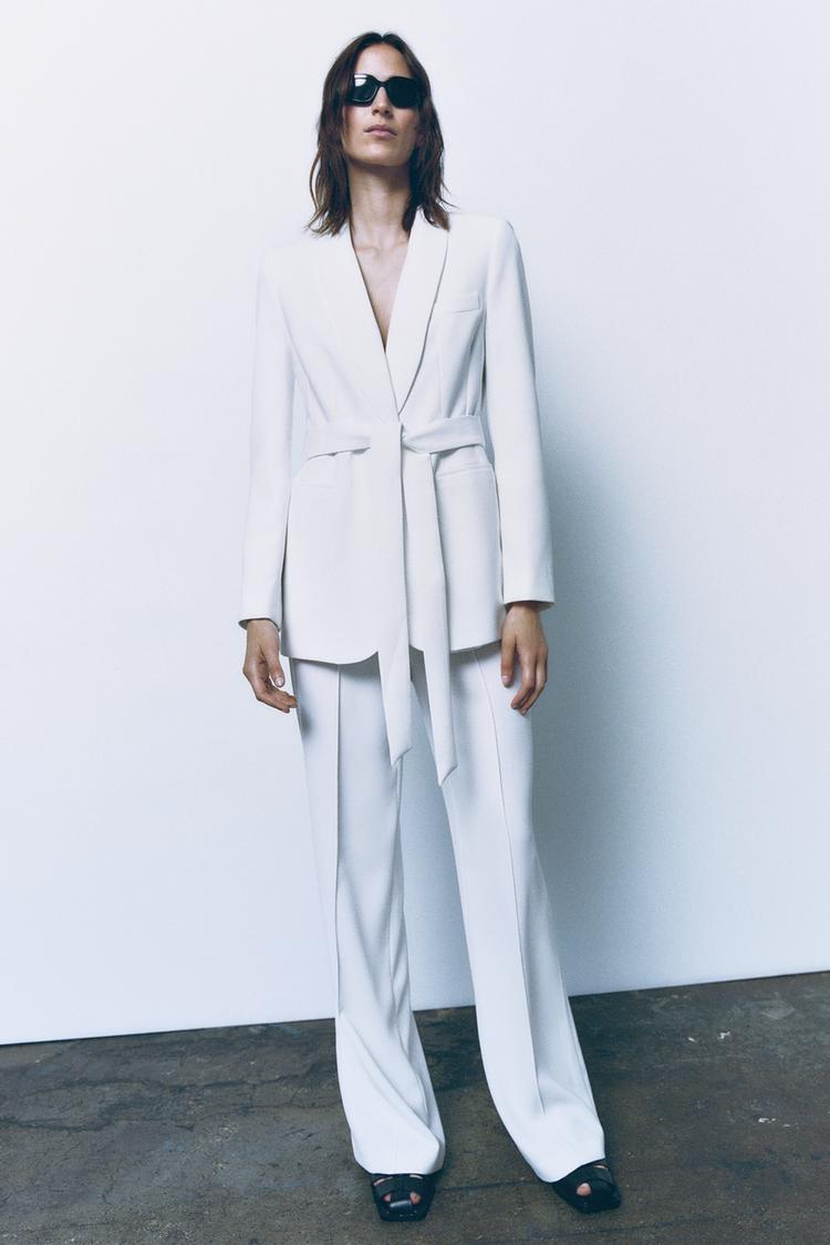 SHAWL COLLAR BLAZER WITH BELT