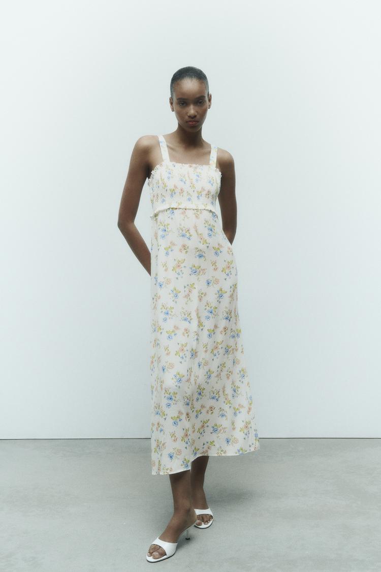 FLORAL PRINT MIDI DRESS