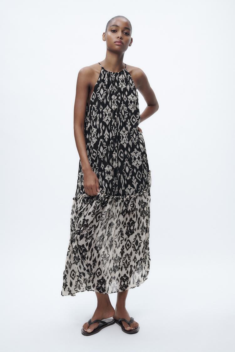 PRINTED MIDI DRESS