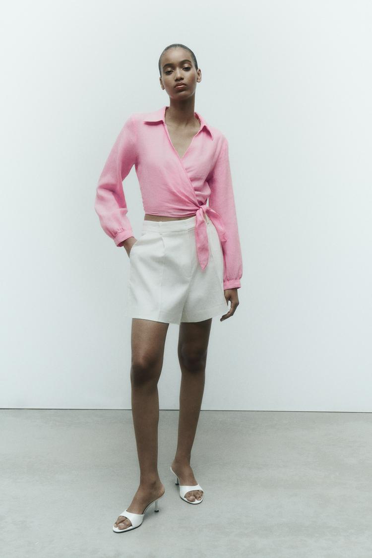 LINEN SHIRT WITH BOW