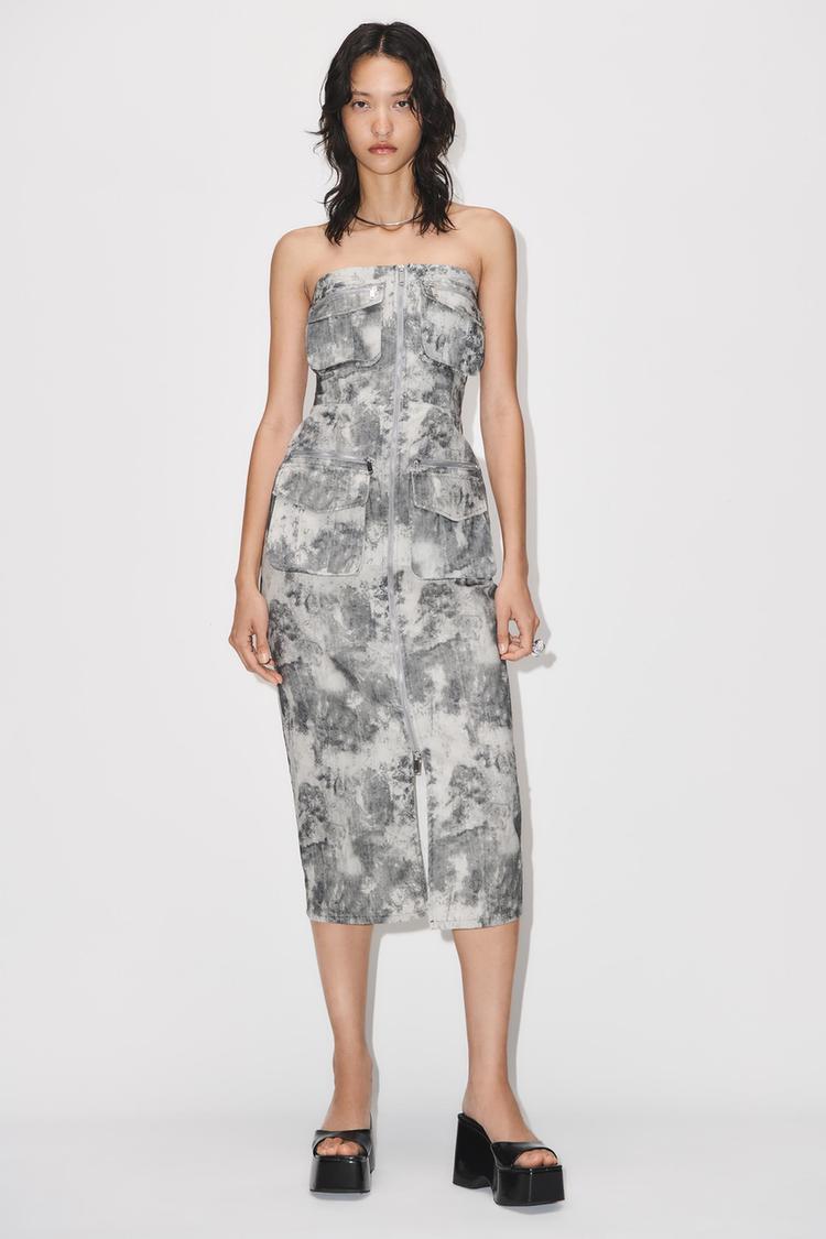 PRINTED CARGO DRESS
