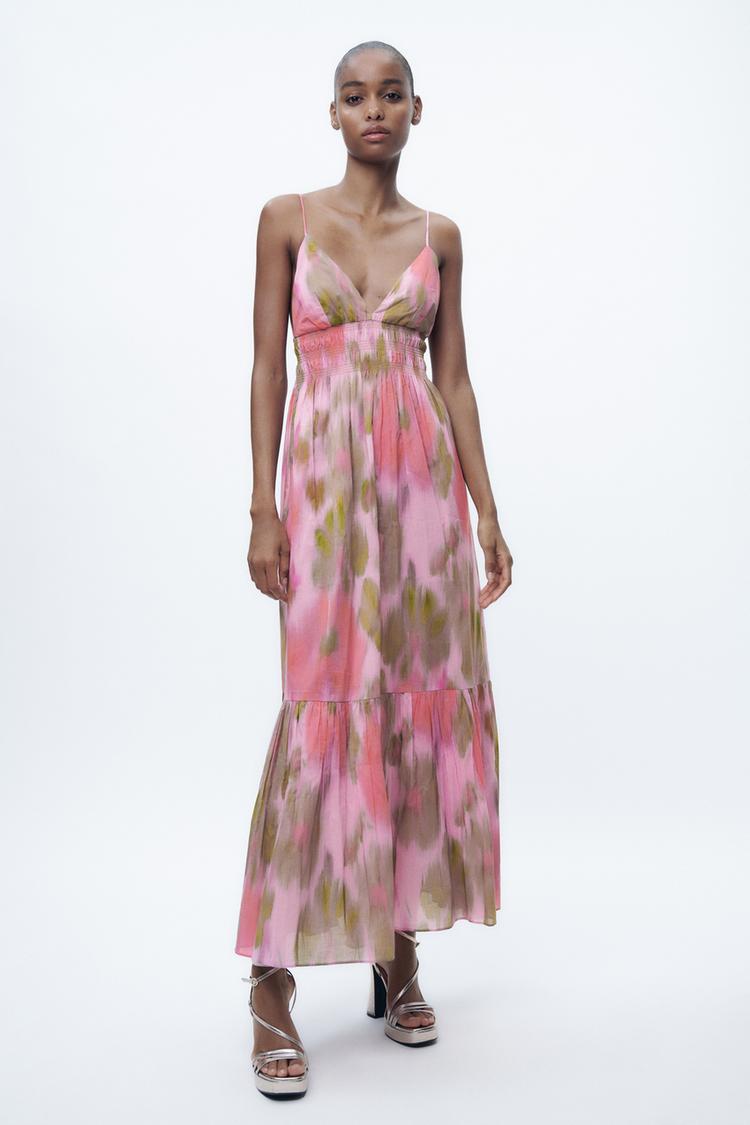 PRINTED MIDI DRESS