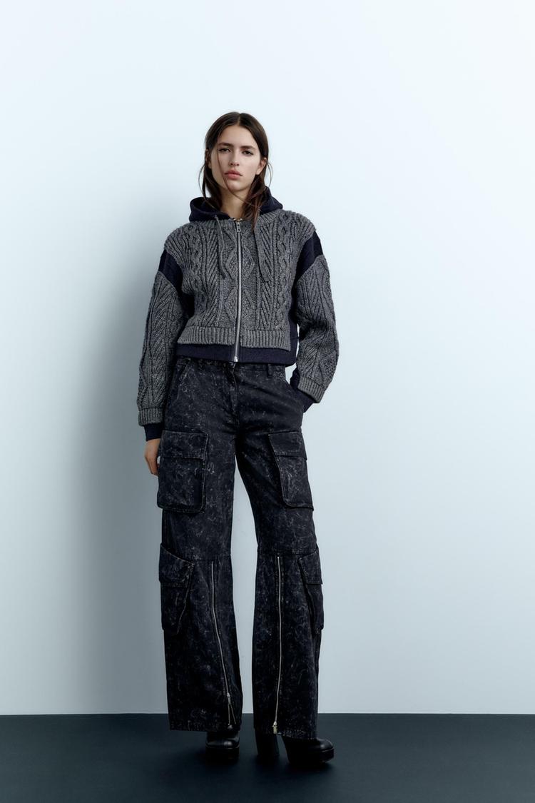 COMBINATION KNIT CARDIGAN