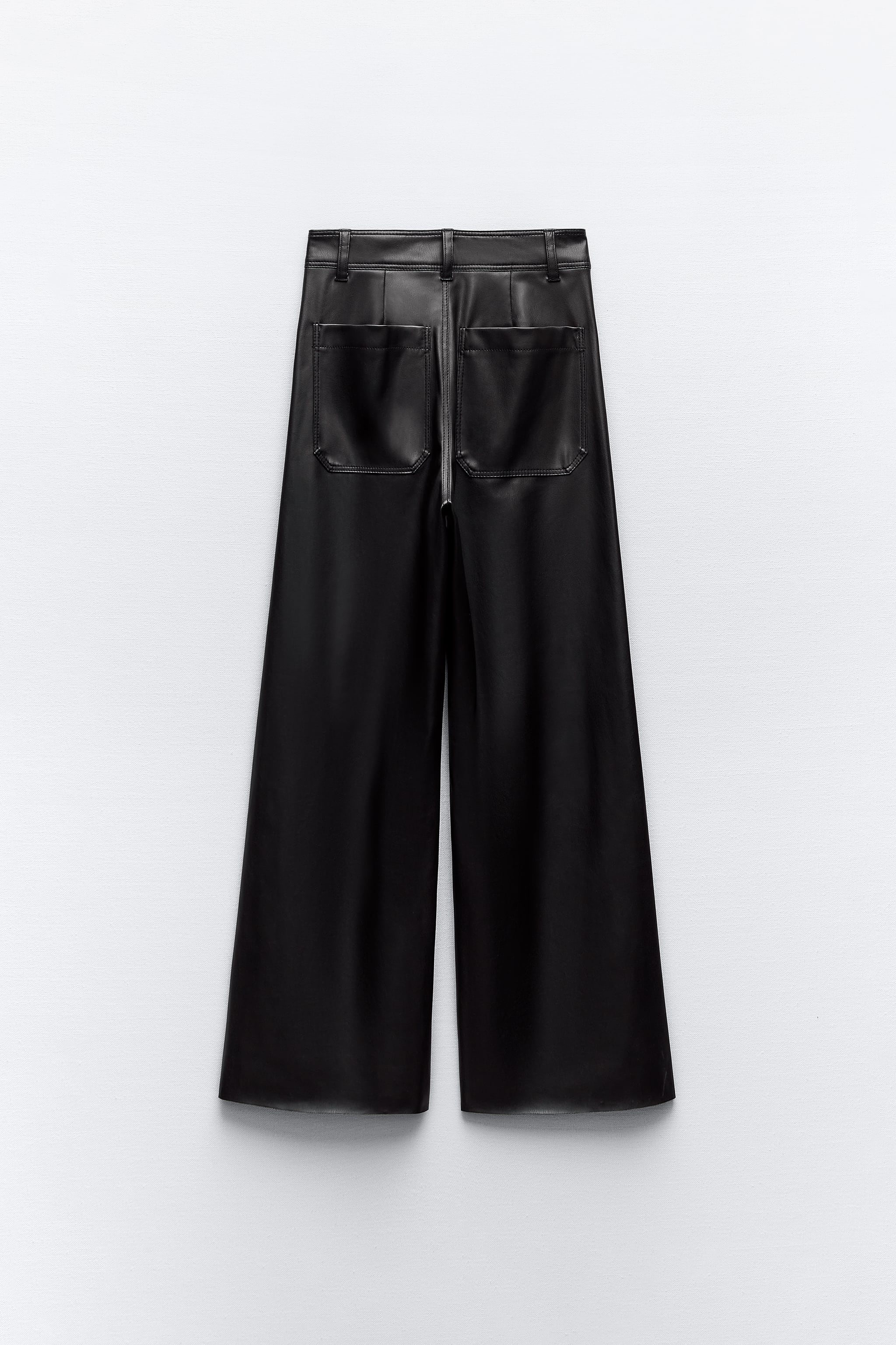 HIGH-WAISTED FAUX LEATHER ZW MARINE STRAIGHT PANTS