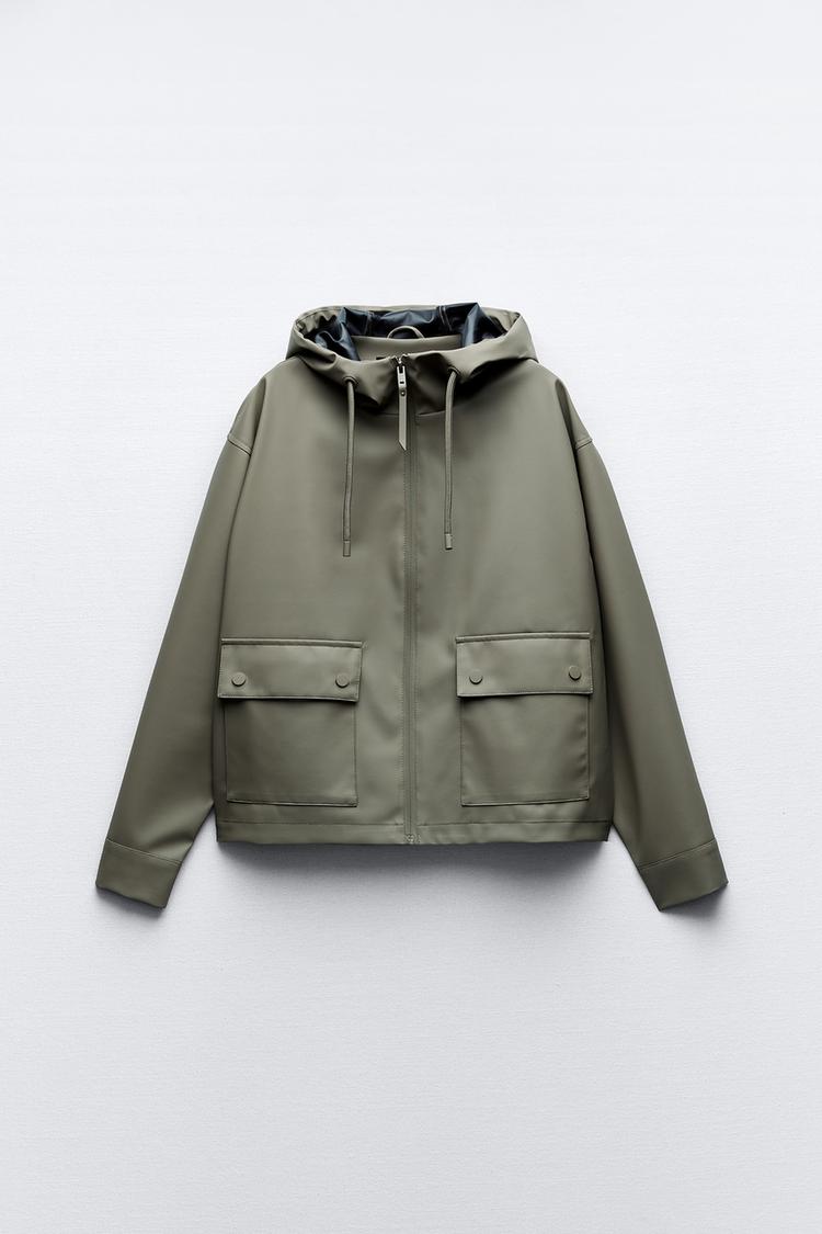 RUBBERISED HOODED JACKET