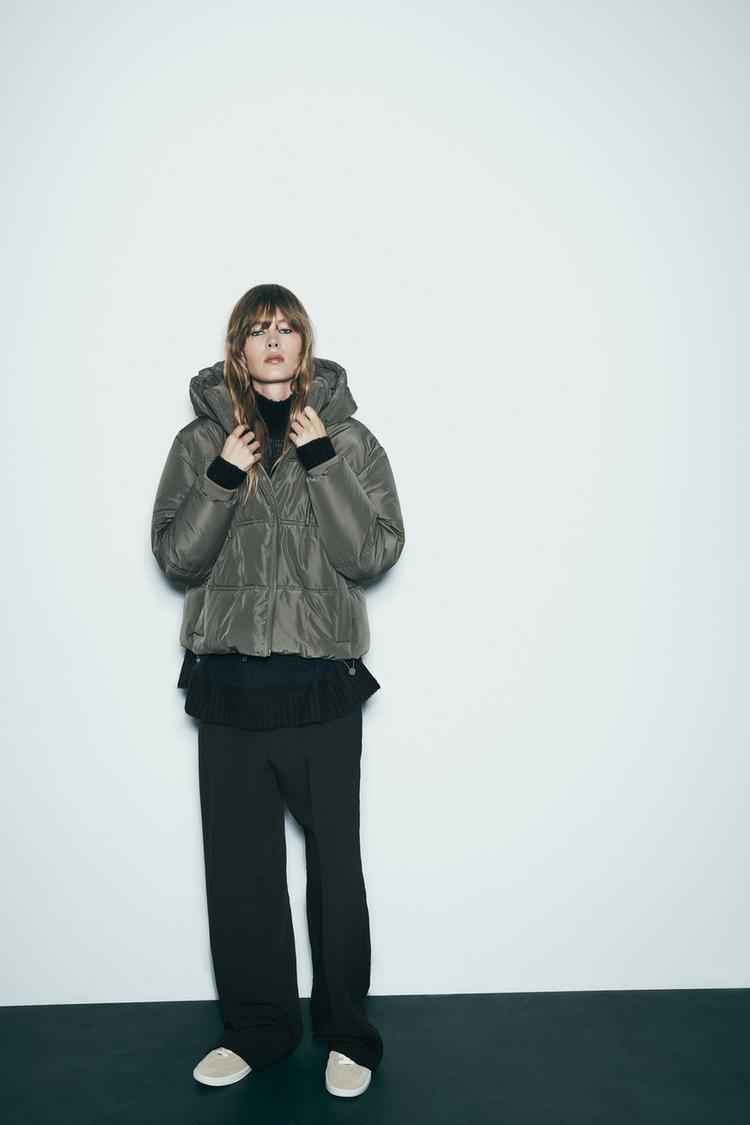 WATER AND WIND PROTECTION QUILTED CROPPED ANORAK