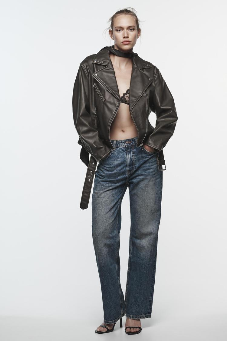 FAUX LEATHER BIKER JACKET