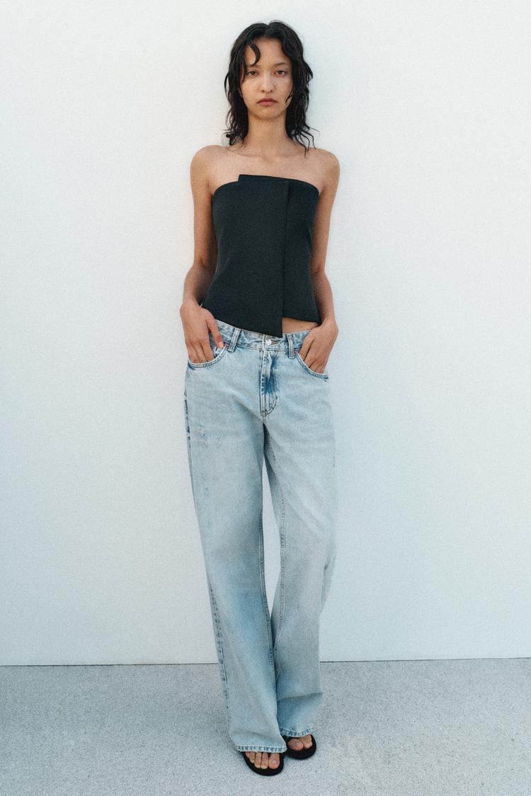 SATIN STRAPLESS TOP