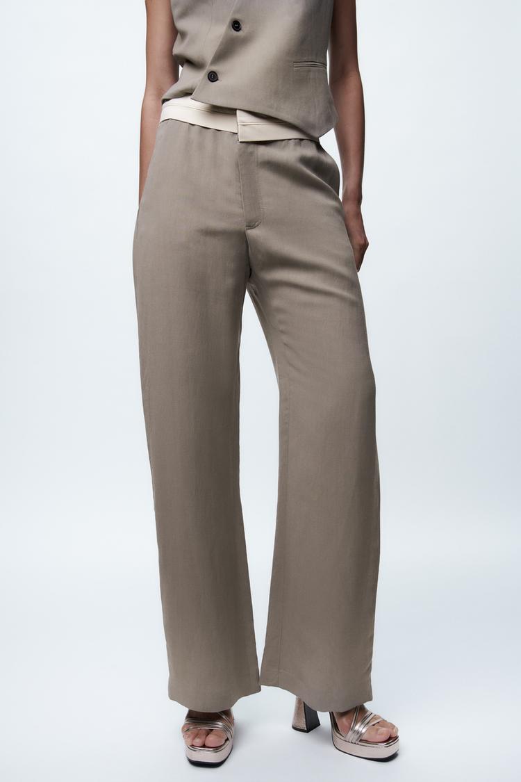 TROUSERS WITH CONTRAST WAISTBAND - LIMITED EDITION