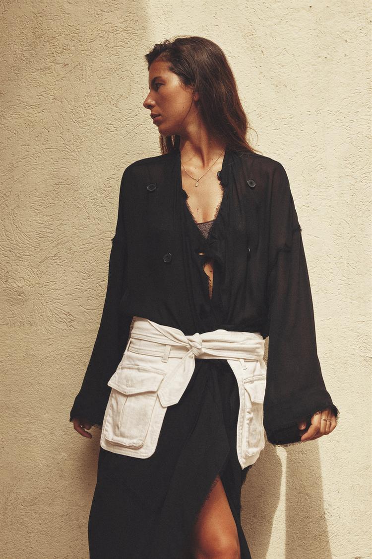 TWILL SASH BELT WITH POCKETS